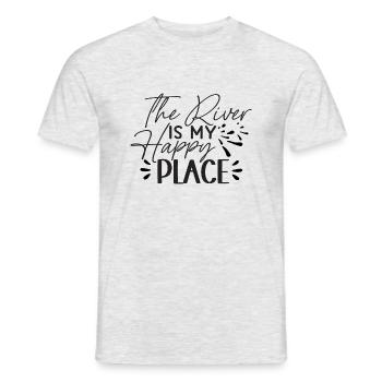 The River Is My Happy Place - Men's T-Shirt - heather grey - Front - AI Model Male 178 dark (178cm)