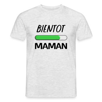 Bientot maman - T-shirt homme - gris chiné - Devant - AI Model Male 178 dark (178cm)