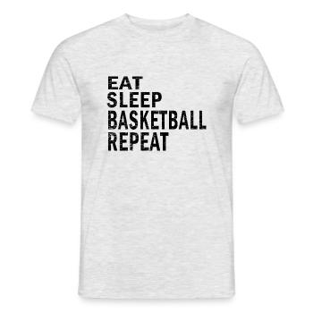 Eat sleep Basketball repeat for Basketball lovers - Männer T-Shirt - Grau meliert - Vorne - AI Model Male 178 dark (178cm)