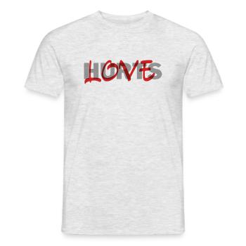 Love HURTS! - Männer T-Shirt - Grau meliert - Vorne - AI Model Male 178 dark (178cm)
