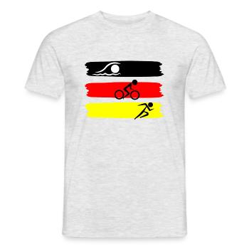 Triathlon Swim Bike Run - Männer T-Shirt - Grau meliert - Vorne - AI Model Male 178 dark (178cm)