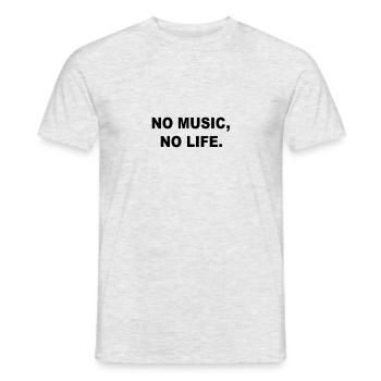 no music no life tshirt desing - Männer T-Shirt - Grau meliert - Vorne - AI Model Male 178 dark (178cm)