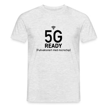 5G-ready, vollständig geimpft mit Mikrochip - Männer T-Shirt - Grau meliert - Vorne - AI Model Male 178 dark (178cm)
