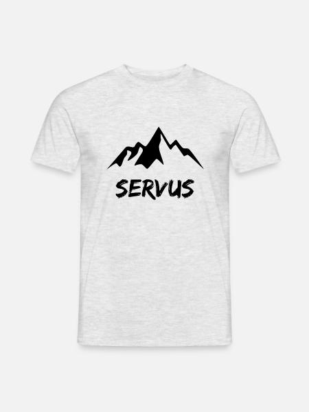 Berge Berg Servus Wandern - Männer T-Shirt - Grau meliert