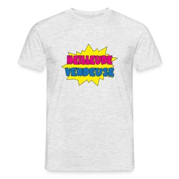 MEILLEURE VENDEUSE - T-shirt homme - gris chiné - Devant - AI Model Male 178 dark (178cm)