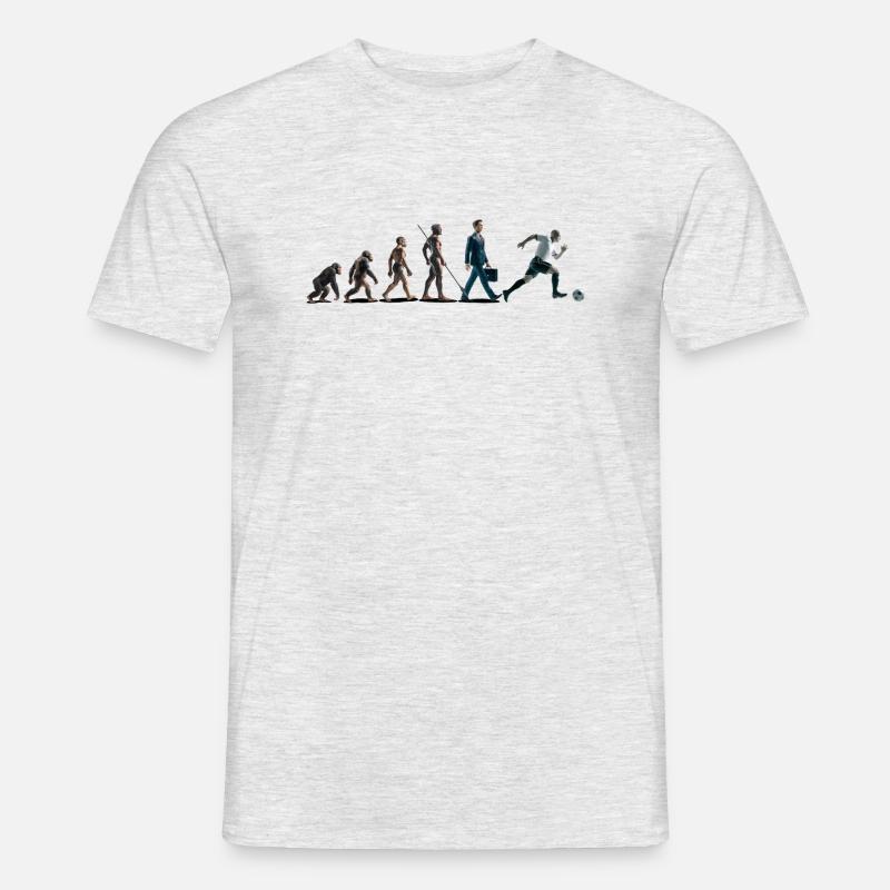 Evolution Fussball Zeichenfläche 1 - Männer T-Shirt - Grau meliert