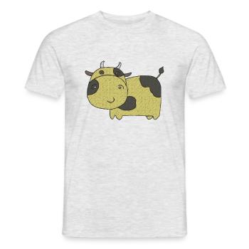 Cow Fabric Fabric - Men's T-Shirt - heather grey - Front - AI Model Male 178 dark (178cm)