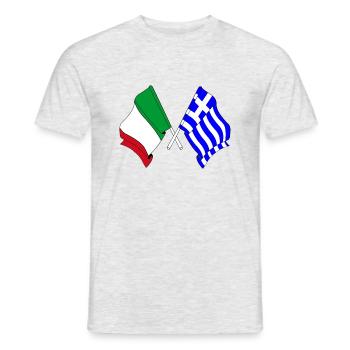 Flag of Italy, Greece - Men's T-Shirt - heather grey - Front - AI Model Male 178 dark (178cm)