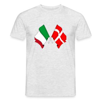 Drapeau de l’Italie, Danemark - T-shirt homme - gris chiné - Devant - AI Model Male 178 dark (178cm)