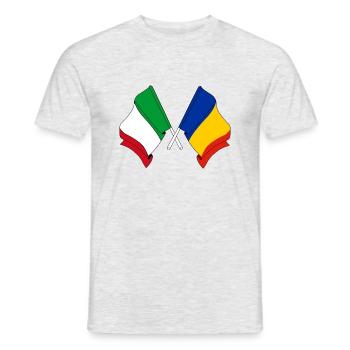 Flag of Italy, Romania - Men's T-Shirt - heather grey - Front - AI Model Male 178 dark (178cm)