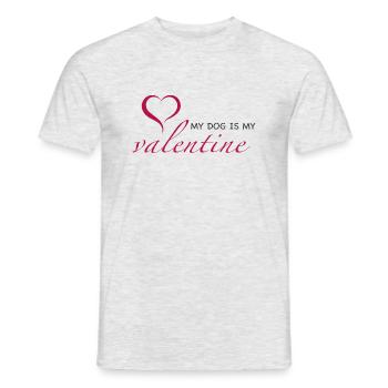 My Dog Is My Valentine - Men's T-Shirt - heather grey - Front - AI Model Male 178 dark (178cm)