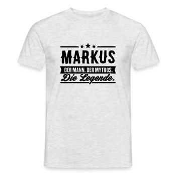 Man Myth Legend Markus - T-shirt homme - gris chiné - Devant - AI Model Male 178 dark (178cm)