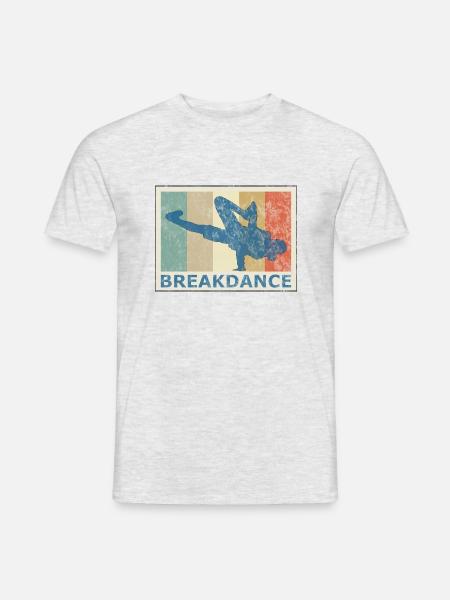 Retro Vintage Style Breakdance Breakdancing HipHop - Männer T-Shirt - Grau meliert