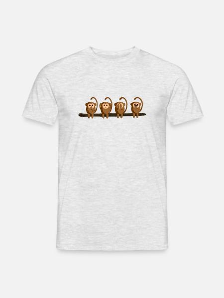 Lustiges Affen Shirt Äffchen Gorilla Geschenk - Männer T-Shirt - Grau meliert