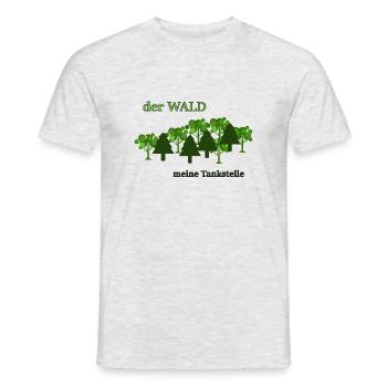Der Wald, meine Tankstelle - Männer T-Shirt - Grau meliert - Vorne - AI Model Male 178 dark (178cm)