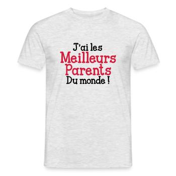 J'ai les Meilleurs Parents du monde ! - T-shirt homme - gris chiné - Devant - AI Model Male 178 dark (178cm)