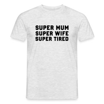 Super Mum - Männer T-Shirt - Grau meliert - Vorne - AI Model Male 178 dark (178cm)