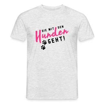 hunden die mit den - Männer T-Shirt - Grau meliert - Vorne - AI Model Male 178 dark (178cm)