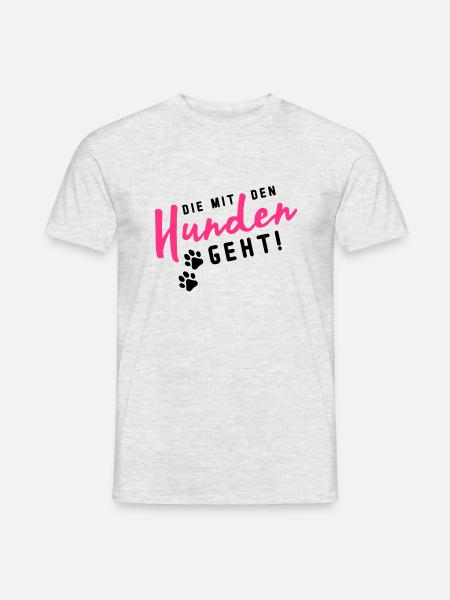 hunden die mit den - Männer T-Shirt - Grau meliert