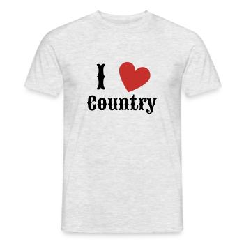 I love Country Country Music Gift - Men's T-Shirt - heather grey - Front - AI Model Male 178 dark (178cm)