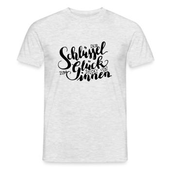 der schluessel zum glueck - Männer T-Shirt - Grau meliert - Vorne - AI Model Male 178 dark (178cm)