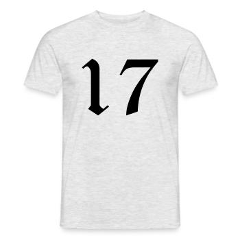 17 - Männer T-Shirt - Grau meliert - Vorne - AI Model Male 178 dark (178cm)