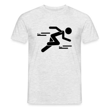 RUN Stickman - Männer T-Shirt - Grau meliert - Vorne - AI Model Male 178 dark (178cm)