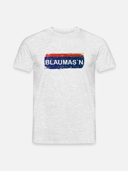 Blaumas´n - Blaumeise - Dialektausdruck f Polizist - Männer T-Shirt - Grau meliert