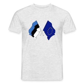 Flagge Estland, Europa - Männer T-Shirt - Grau meliert - Vorne - AI Model Male 178 dark (178cm)