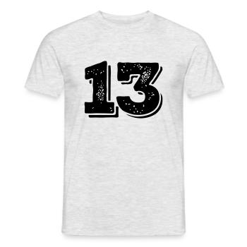 13 nexa - Männer T-Shirt - Grau meliert - Vorne - AI Model Male 178 dark (178cm)