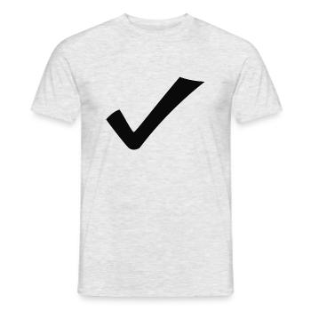 Häkchen - Männer T-Shirt - Grau meliert - Vorne - AI Model Male 178 dark (178cm)