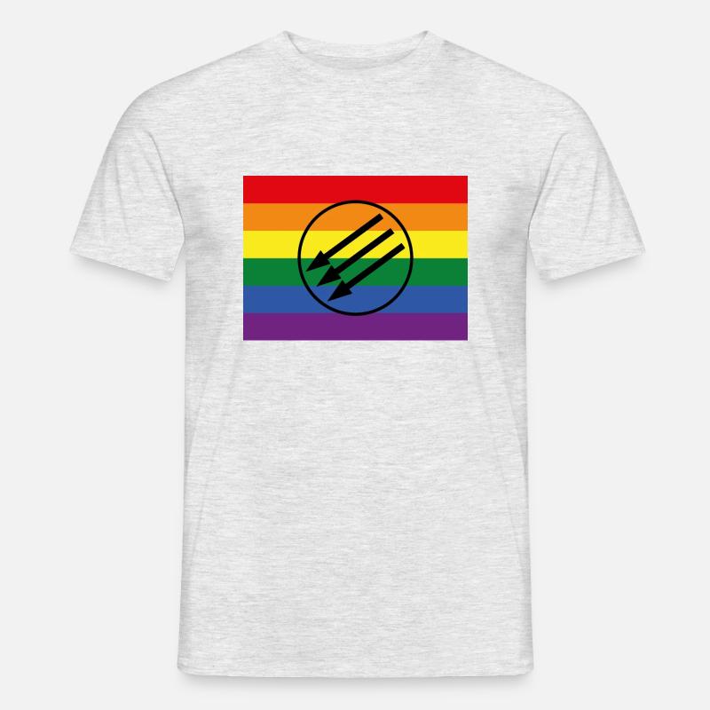 DREIPFEIL LGBTQ | Three arrows movement - Männer T-Shirt - Grau meliert