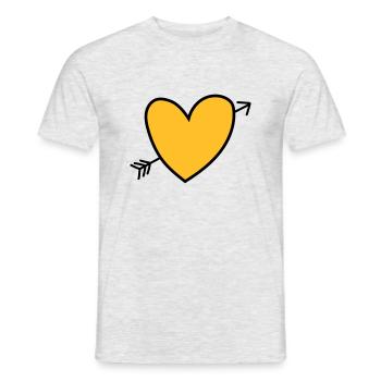 Heart - Männer T-Shirt - Grau meliert - Vorne - AI Model Male 178 dark (178cm)
