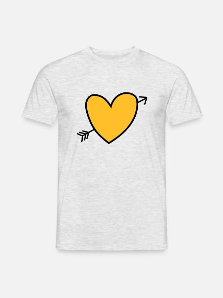 Heart - Männer T-Shirt - Grau meliert