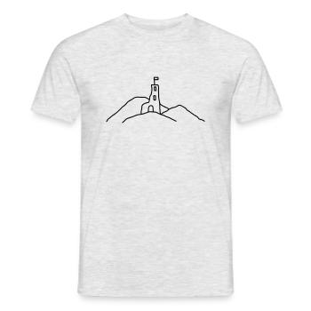 Burg in den Bergen - Männer T-Shirt - Grau meliert - Vorne - AI Model Male 178 dark (178cm)