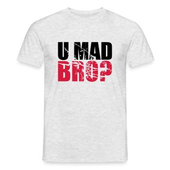 Logo U fou BRO - T-shirt homme - gris chiné - Devant - AI Model Male 178 dark (178cm)