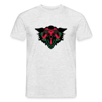 wolf controller games eye joystick geek - Men's T-Shirt - heather grey - Front - AI Model Male 178 dark (178cm)