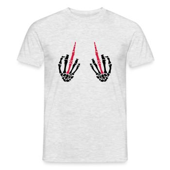 middle fingers - Männer T-Shirt - Grau meliert - Vorne - AI Model Male 178 dark (178cm)