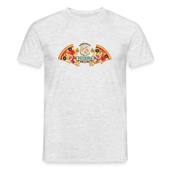 Pizza Pizzeria Menu de qualité supérieure - T-shirt homme - gris chiné - Devant - AI Model Male 178 dark (178cm)