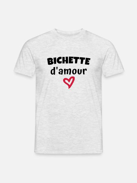 bichette d'amour - T-shirt homme - gris chiné