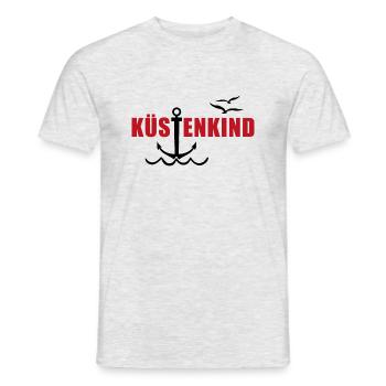 Küstenkind Norden Nordsee Anker Geschenk - Männer T-Shirt - Grau meliert - Vorne - AI Model Male 178 dark (178cm)