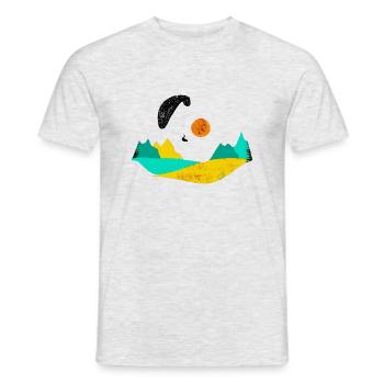 Paraglider sun mountains paragliding - Men's T-Shirt - heather grey - Front - AI Model Male 178 dark (178cm)