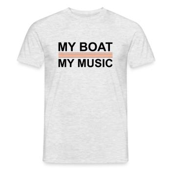 my boat - my music - Men's T-Shirt - heather grey - Front - AI Model Male 178 dark (178cm)