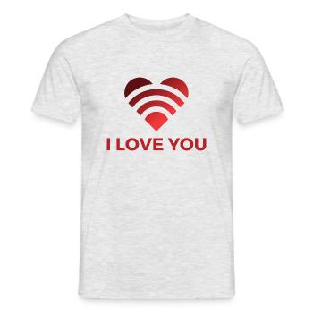 I Love You Heart Logo - Men's T-Shirt - heather grey - Front - AI Model Male 178 dark (178cm)