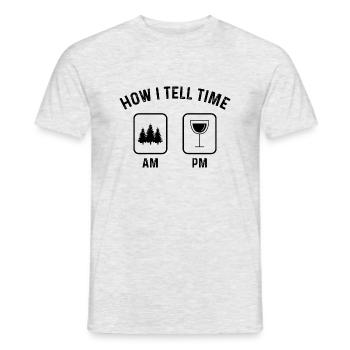 How to say time on PM 3 - - Men's T-Shirt - heather grey - Front - AI Model Male 178 dark (178cm)