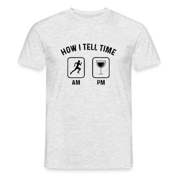 How to say time at PM - - Men's T-Shirt - heather grey - Front - AI Model Male 178 dark (178cm)