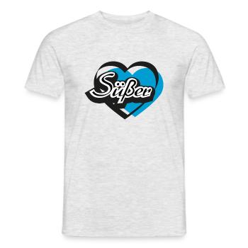 Süßer Herz - Männer T-Shirt - Grau meliert - Vorne - AI Model Male 178 dark (178cm)