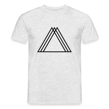 Triangles Montagne Noire Abstrait Géométrique - T-shirt homme - gris chiné - Devant - AI Model Male 178 dark (178cm)