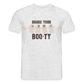 Lustige Halloween Geister Crew - Shake your Booty - Männer T-Shirt - Grau meliert - Vorne - AI Model Male 178 dark (178cm)