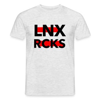 LINUX ROCKS LNX RCKS - Männer T-Shirt - Grau meliert - Vorne - AI Model Male 178 dark (178cm)